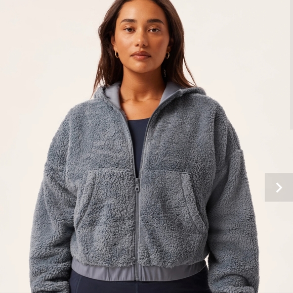 Girlfriend Collective Ocean Recycled Fleece Bomber Size Small - Picture 3 of 10